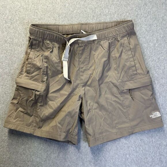 The North Face Men’s Size Large Belted Cargo Fishing Shorts Tan Zip Pockets - Picture 1 of 6